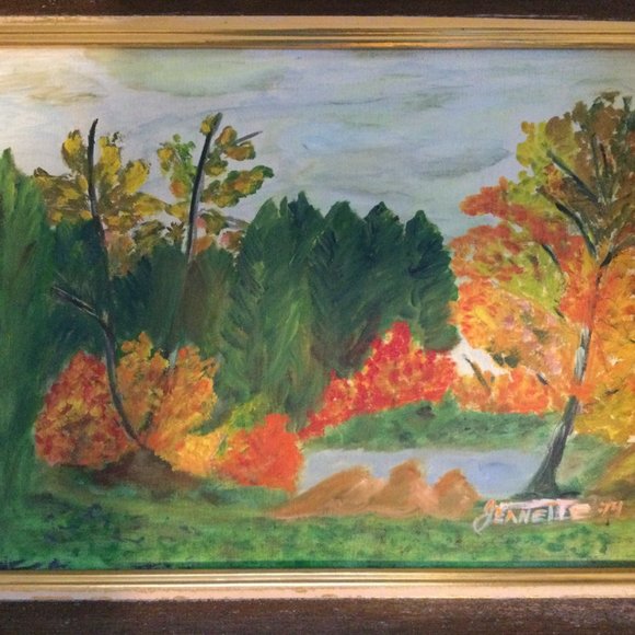 Vintage Original art oil painting natural Canada scene fall scene wall decor - Picture 6 of 9
